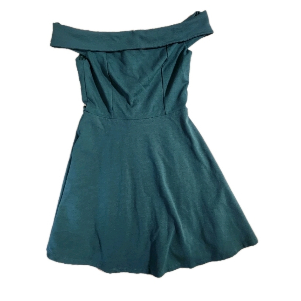 Lulus Season Of Fun Green Skater Dress Medium Spring